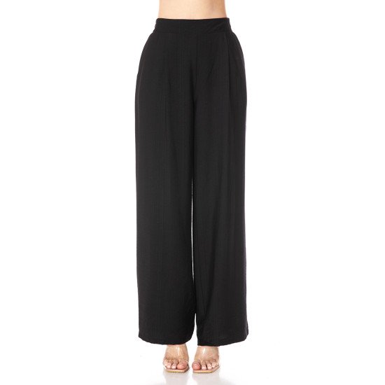 Wide Leg Pleated Cropped Pants 76388