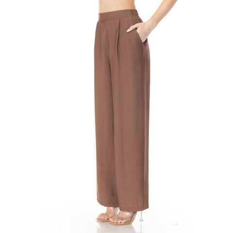 Wide Leg Pleated Cropped Pants 76388