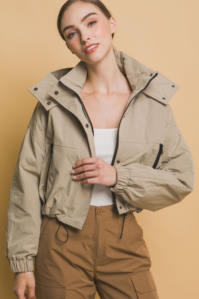 Hooded Snap Button Jacket 80264