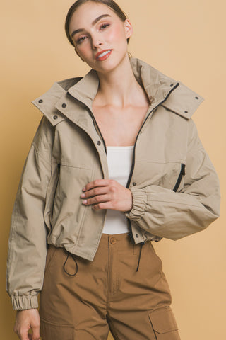 Hooded Snap Button Jacket 80264