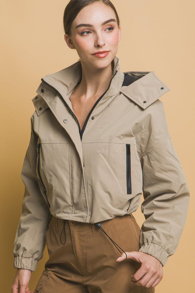 Hooded Snap Button Jacket 80264