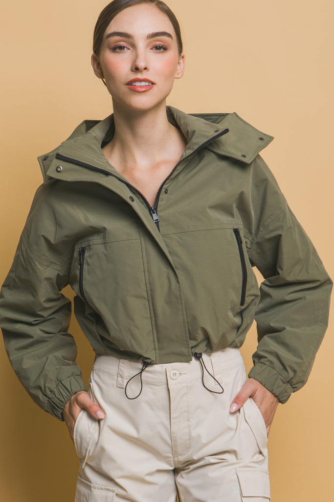 Hooded Snap Button Jacket 80264