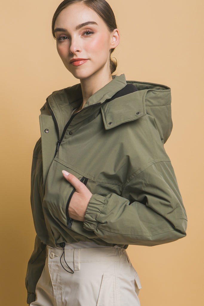 Hooded Snap Button Jacket 80264