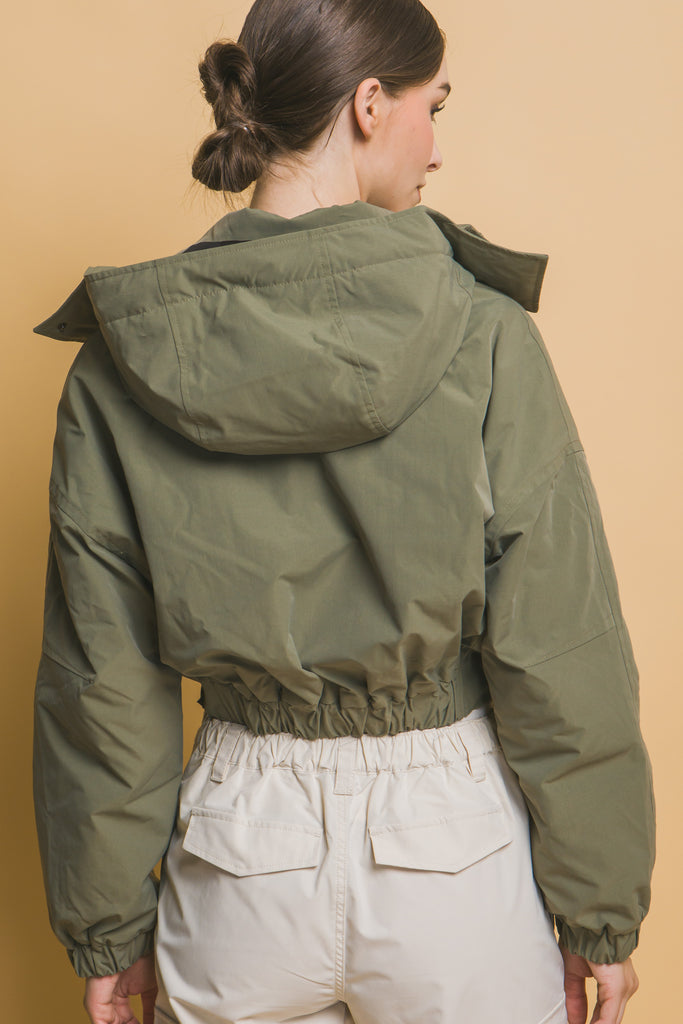 Hooded Snap Button Jacket 80264