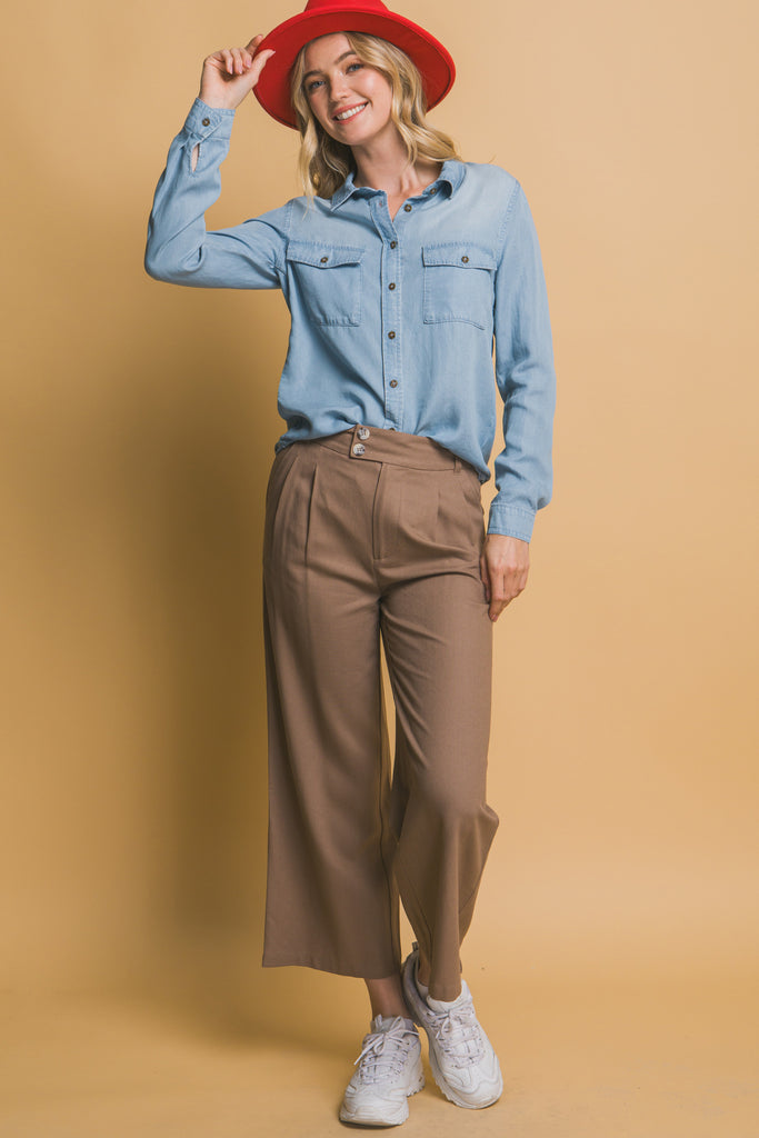 Linen Cropped Pants 6982