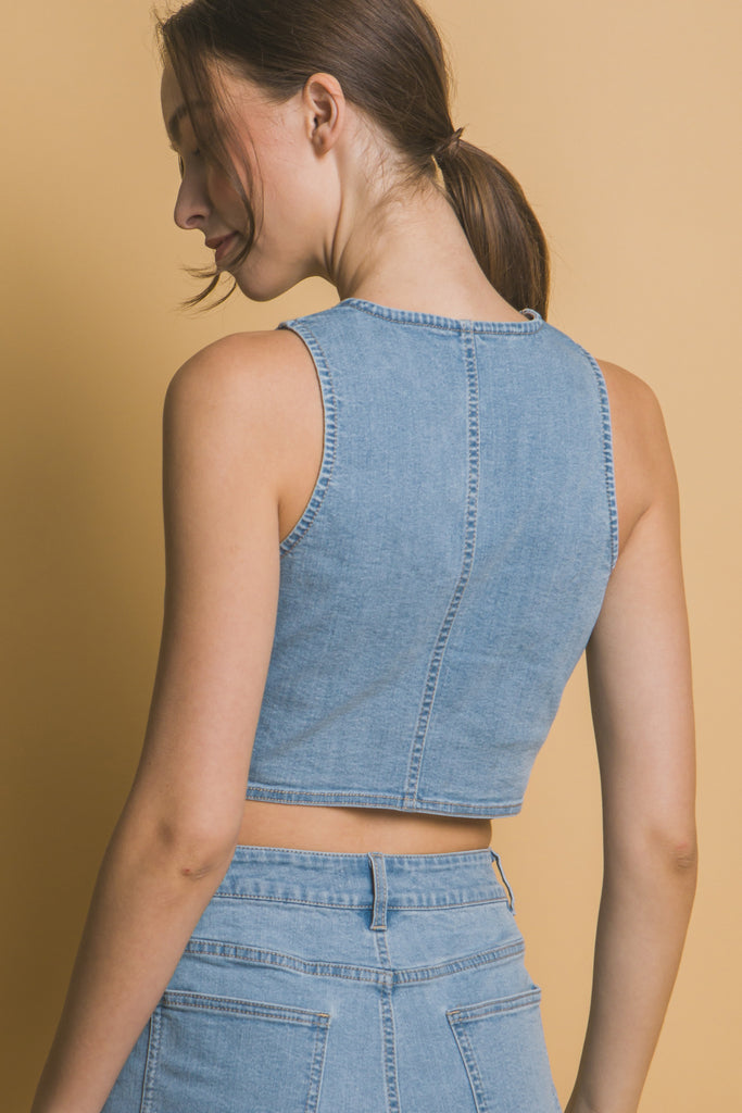 Cherry Denim Vest 5159