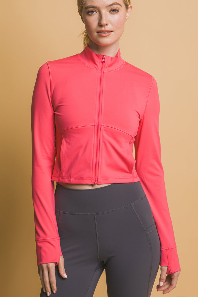 Active Mock Neck Zipper Jacket 80250