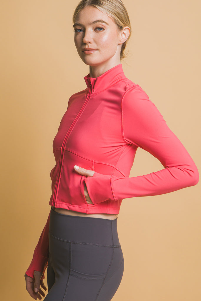 Active Mock Neck Zipper Jacket 80250