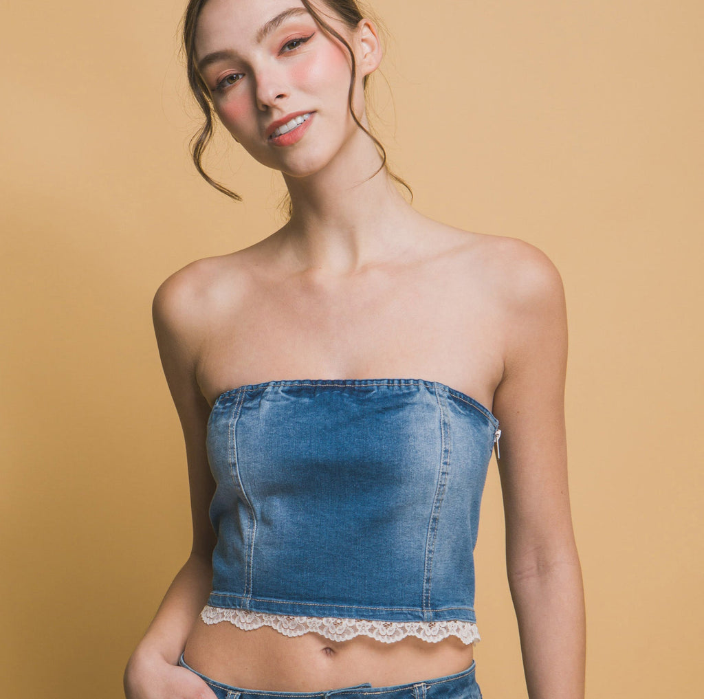 Denim Tube Top 3752