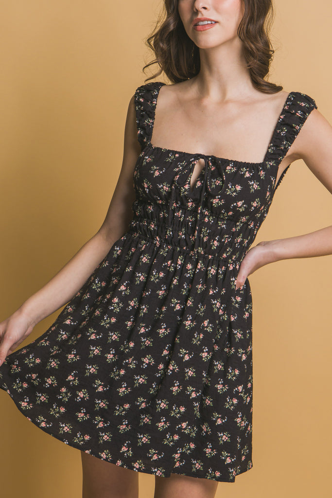 Floral Dress w/ Elastic Detail 4923