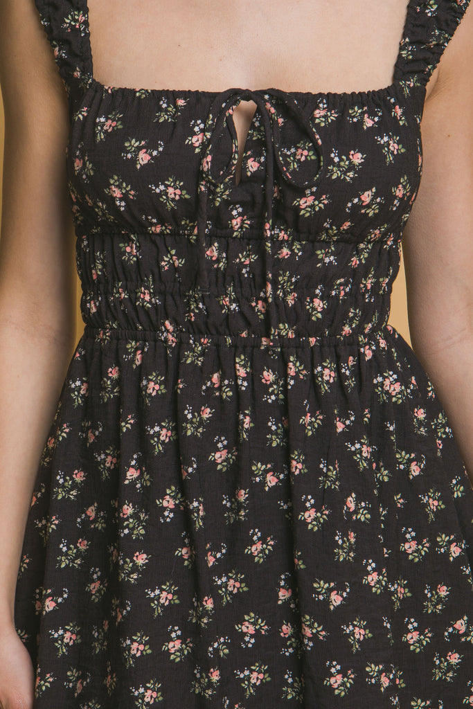 Floral Dress w/ Elastic Detail 4923