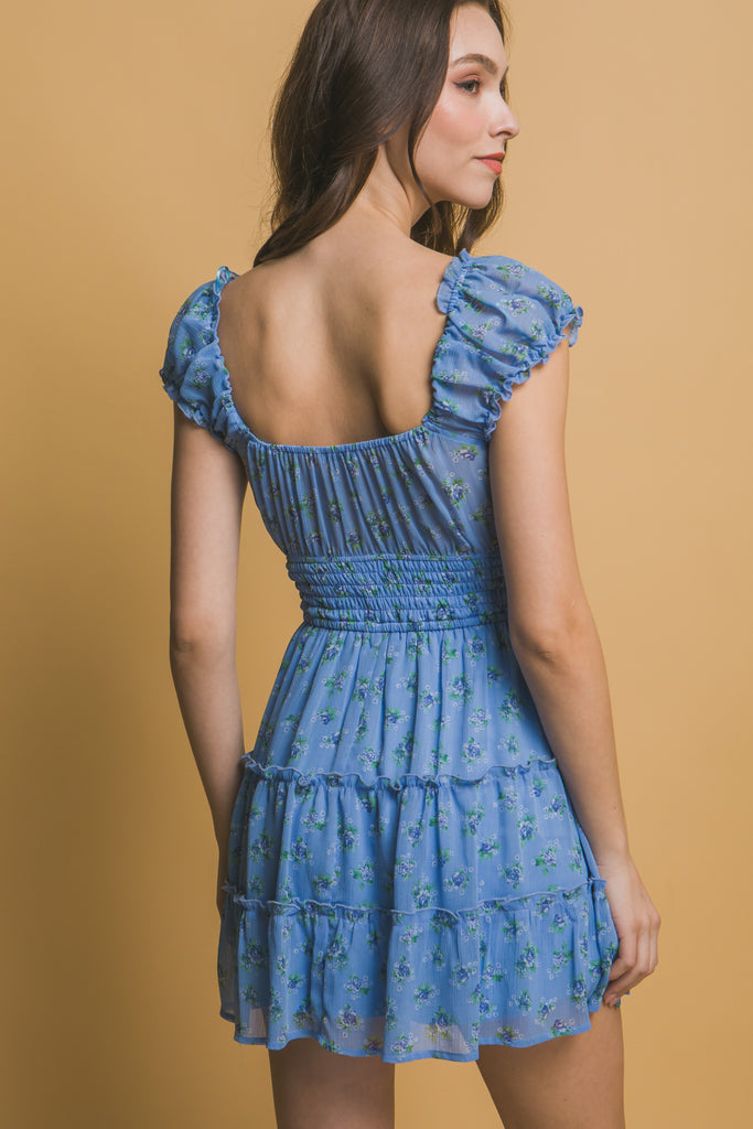 Floral Dress w/ Ruched Detail 4924