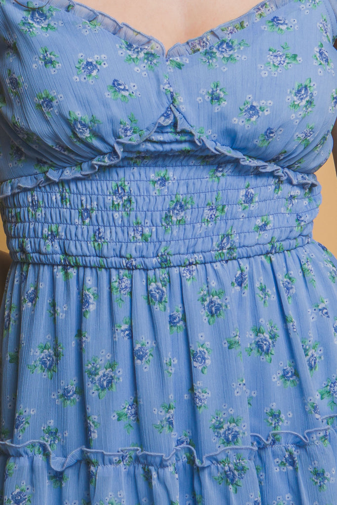 Floral Dress w/ Ruched Detail 4924