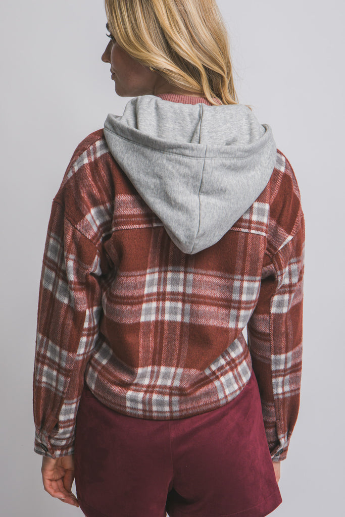 Plaid Jacket w/ Detachable Hood 80358