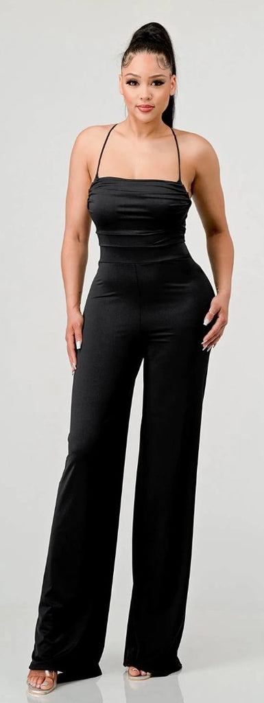 Lace Back Wide Leg Jumpsuit 9002 ( FINAL SALE )