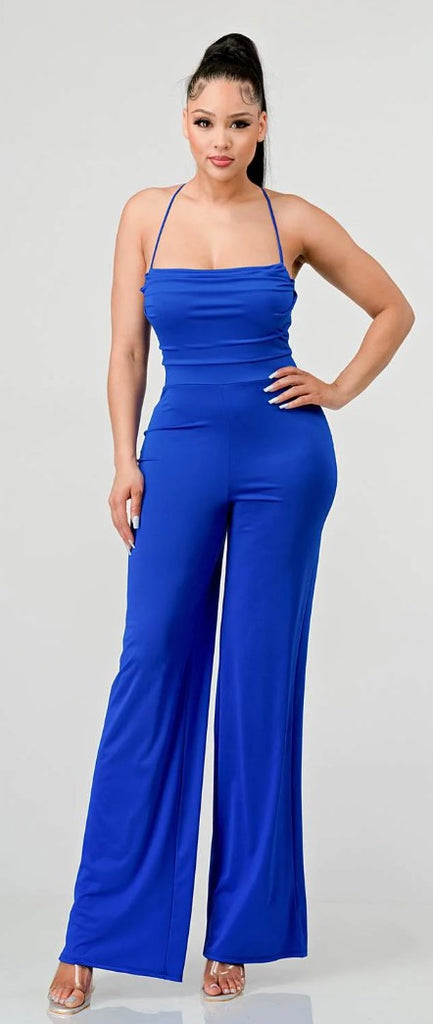 Lace Back Wide Leg Jumpsuit 9002 ( FINAL SALE )