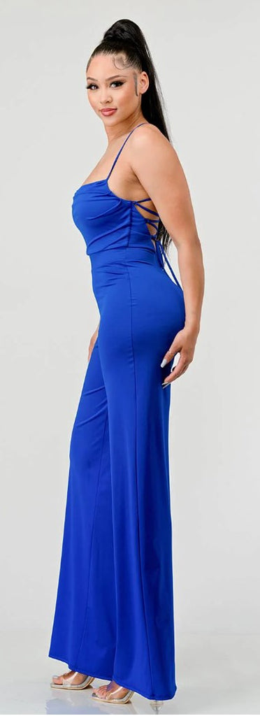 Lace Back Wide Leg Jumpsuit 9002 ( FINAL SALE )