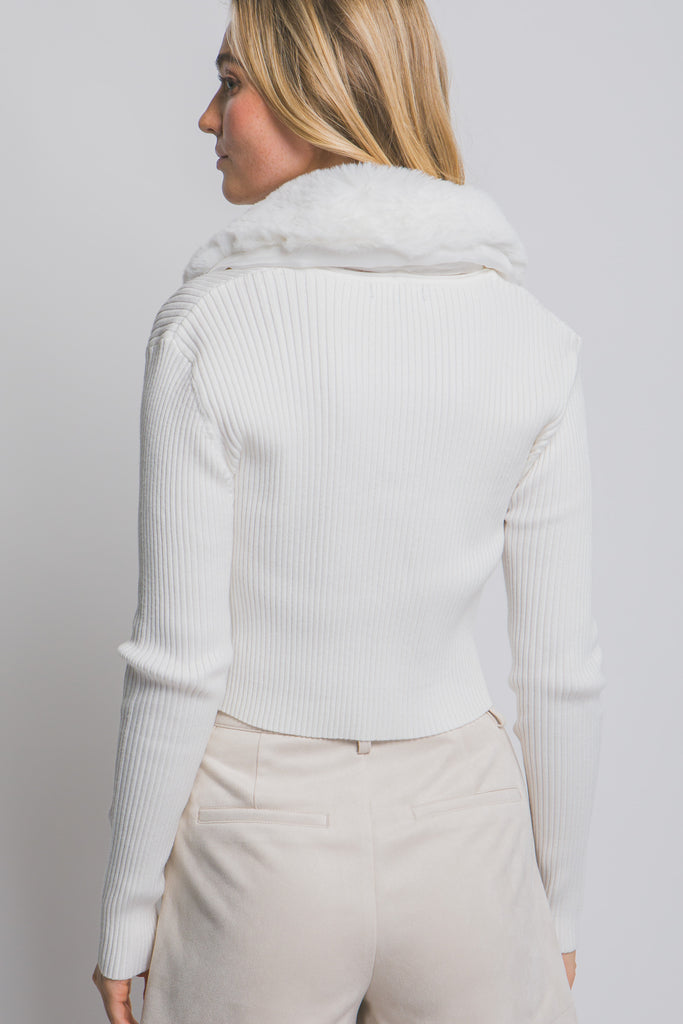 Fur Collar Cardigan 90285