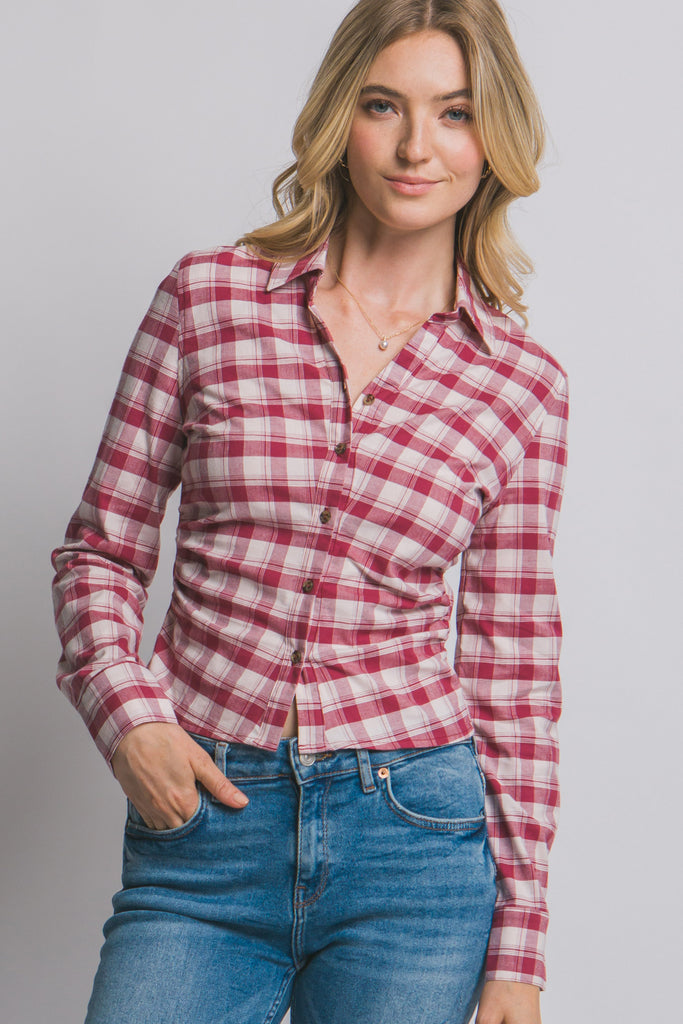 Fitted Plaid Shirt 10391