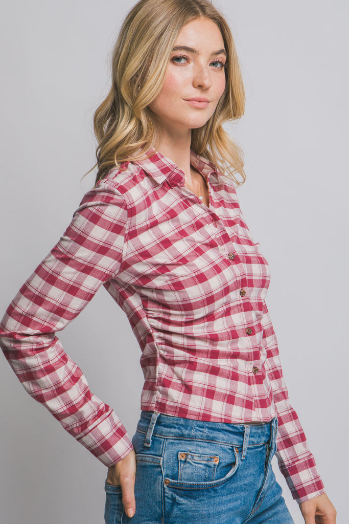 Fitted Plaid Shirt 10391