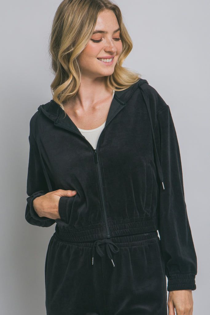 Velour Zipper Hoody 80389