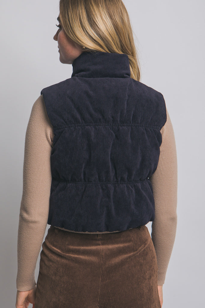 Reversible Corduroy Puffer Vest 5194