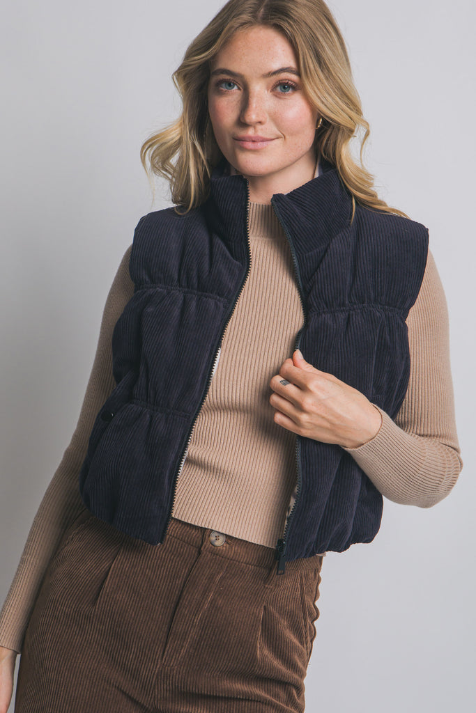Reversible Corduroy Puffer Vest 5194