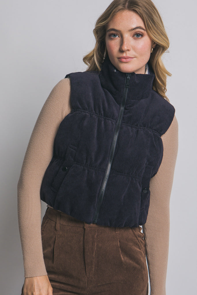 Reversible Corduroy Puffer Vest 5194