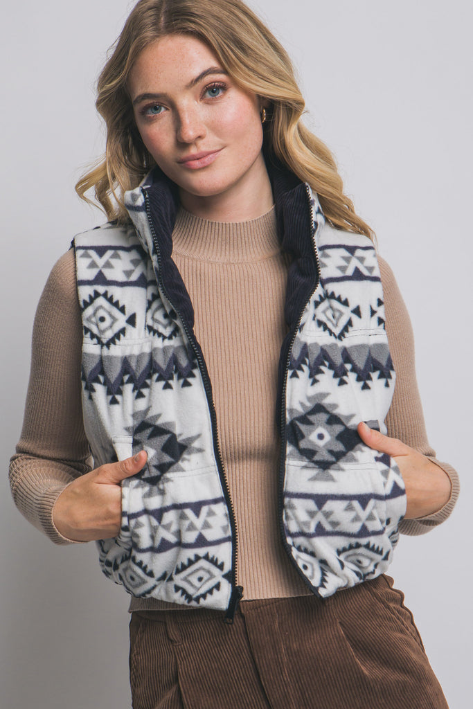 Reversible Corduroy Puffer Vest 5194