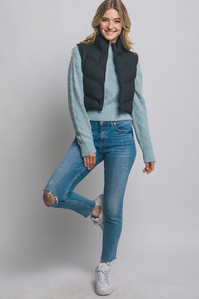 Cropped Puffer Vest 5142