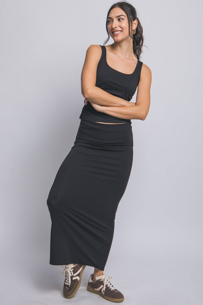 Maxi Skirt W/ Foldover Waist 7358