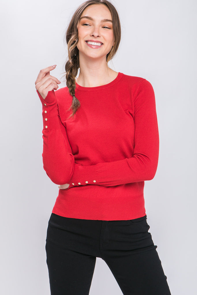 Button Detail Sweater 9923