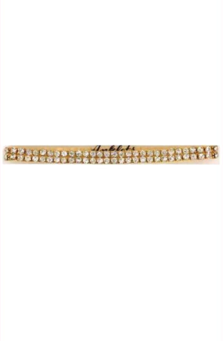 Two Row Rhinestone Gold Anklet