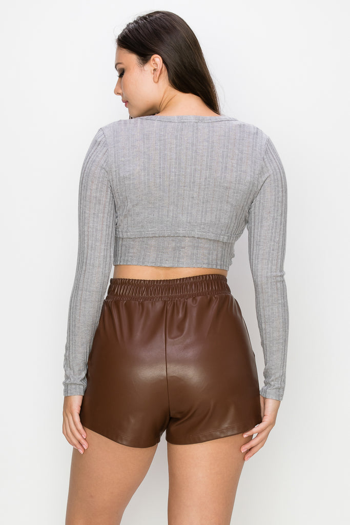 Front Twist Cropped Top 02932