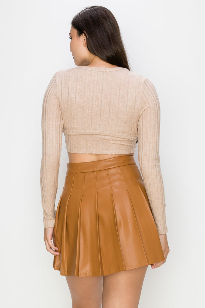 Front Twist Cropped Top 02932