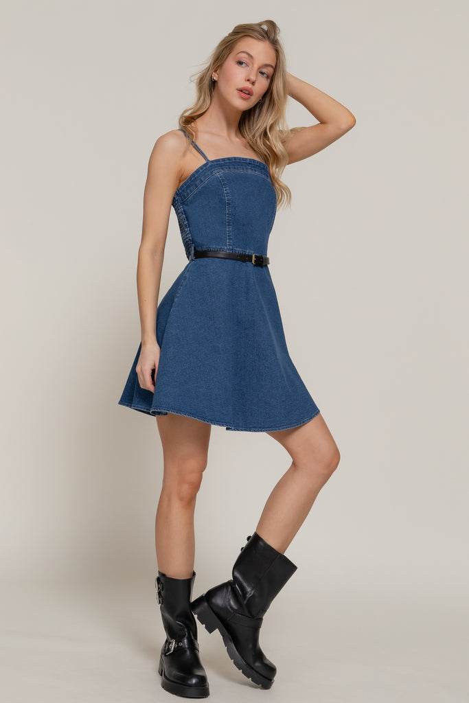 Denim Belted Dress 14461