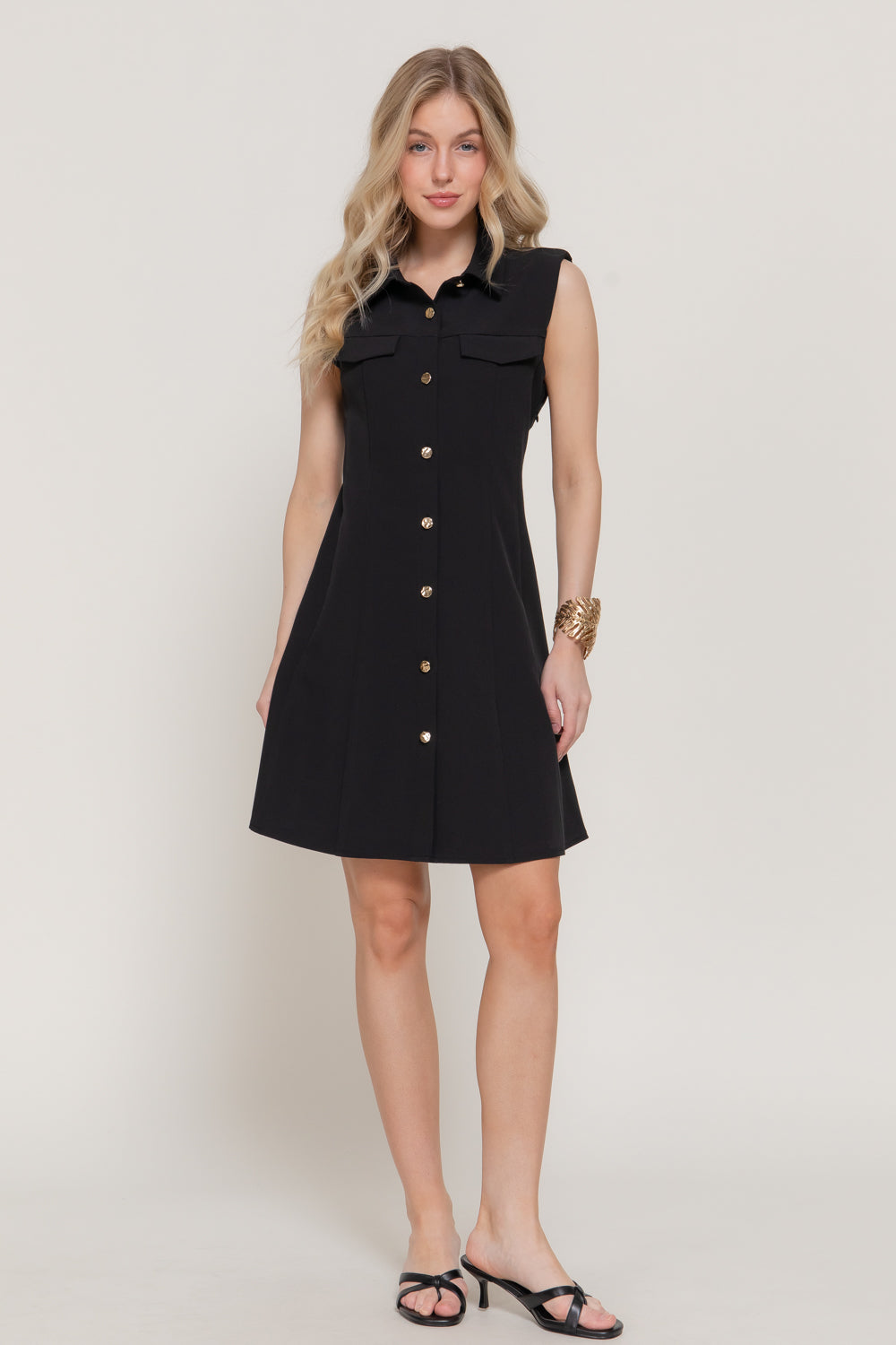 Sleeveless Flared Hem Mini Dress 15223 Sleeveless Flared Hem Mini Dress 15223