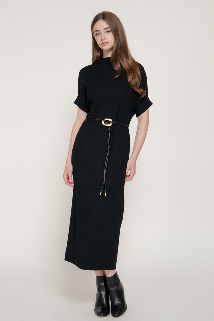 Short Sleeve High Neck Maxi Dress 15520