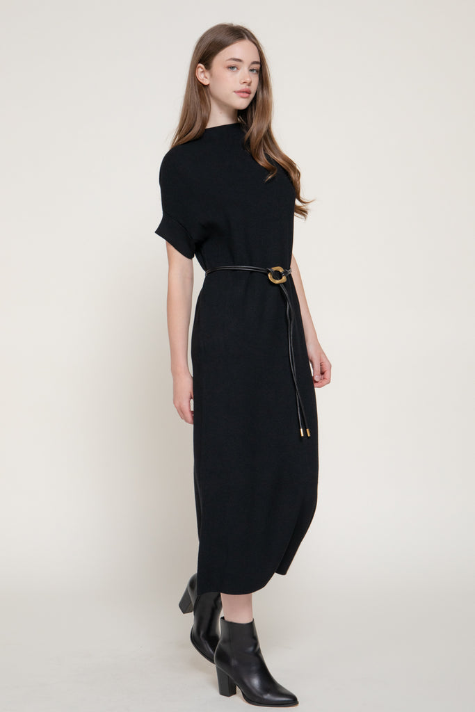 Short Sleeve High Neck Maxi Dress 15520