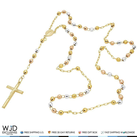 Tri Color Gold Filled Rosary