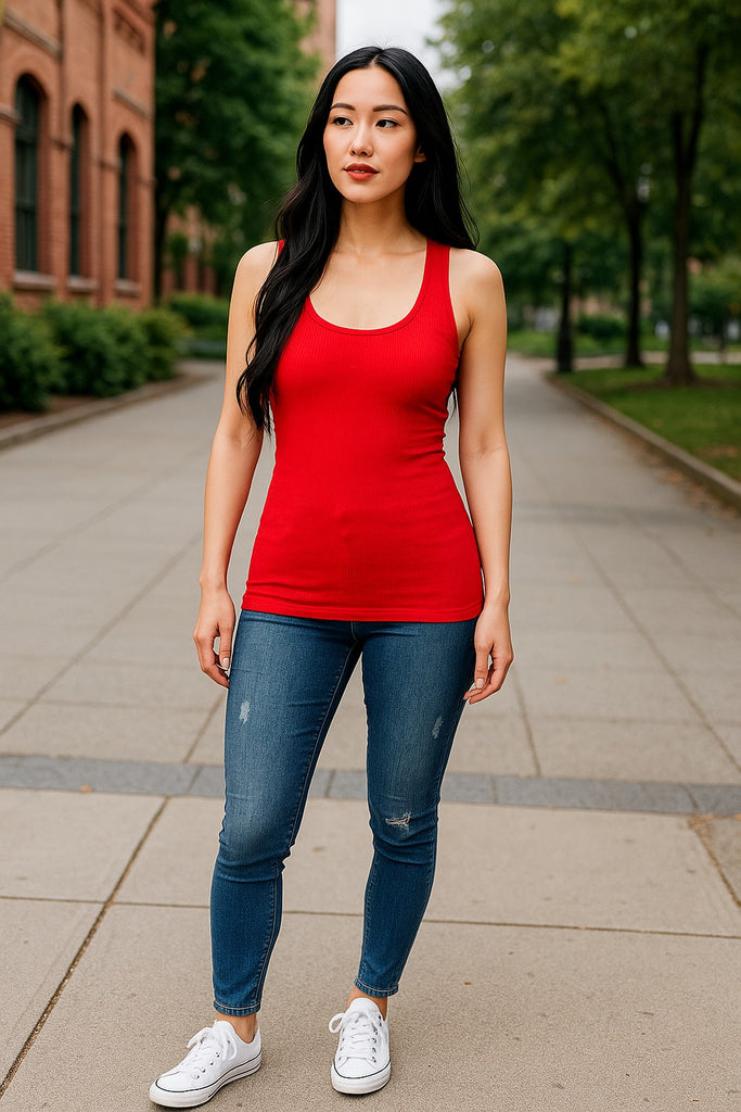 Ribbed Racerback Tank Top 66000