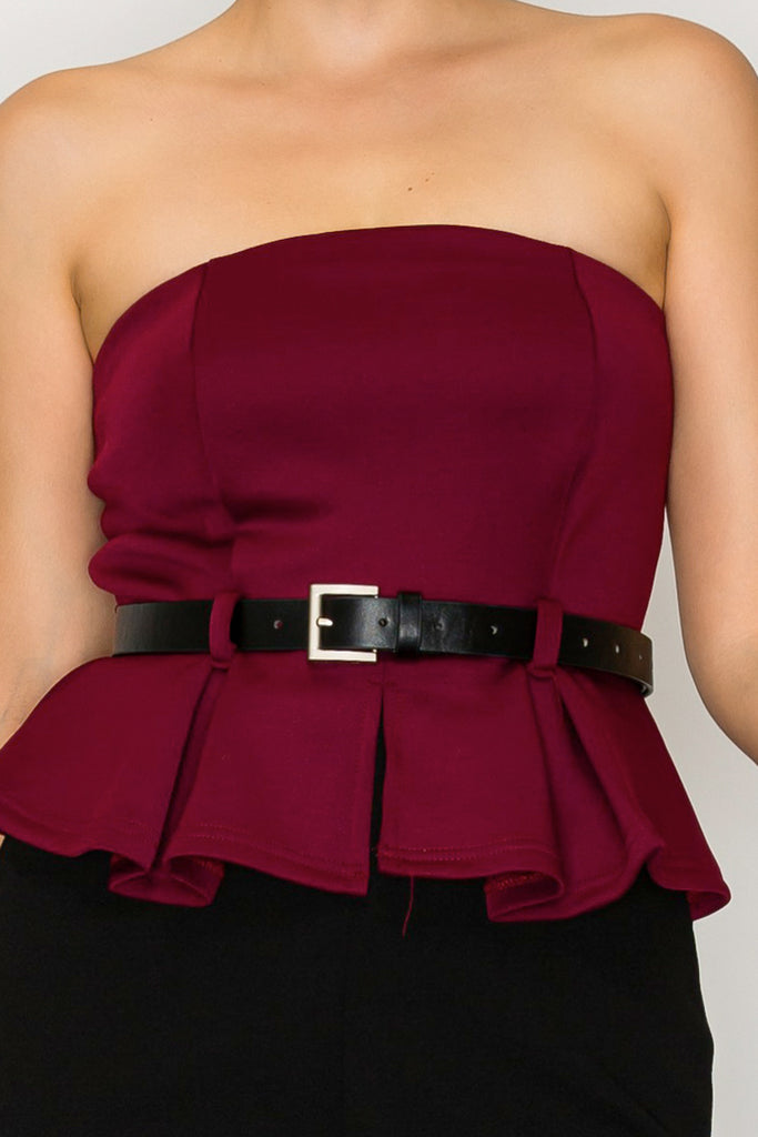Peplum Belted Jumpsuit 41007