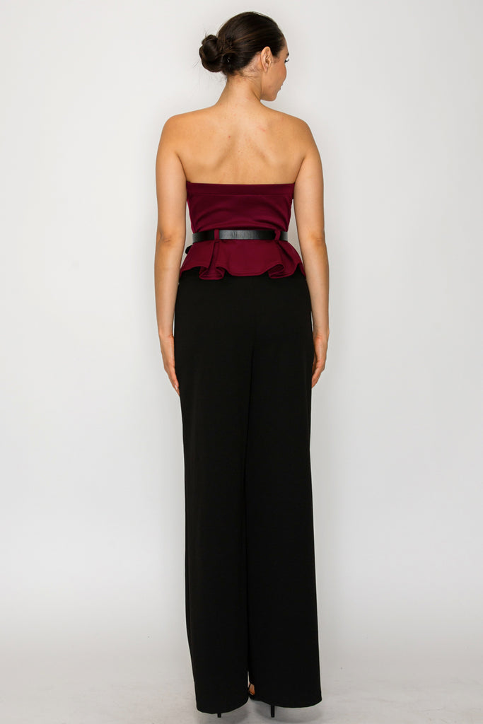 Peplum Belted Jumpsuit 41007