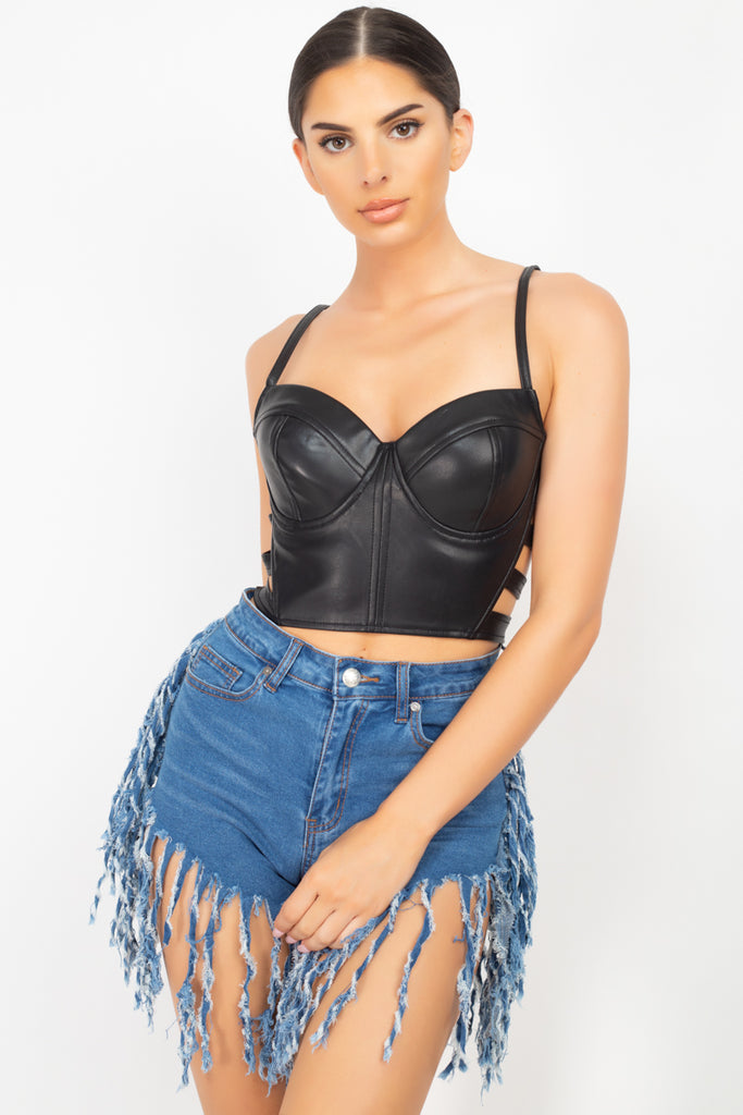 Faux Leather Crop Top 51504