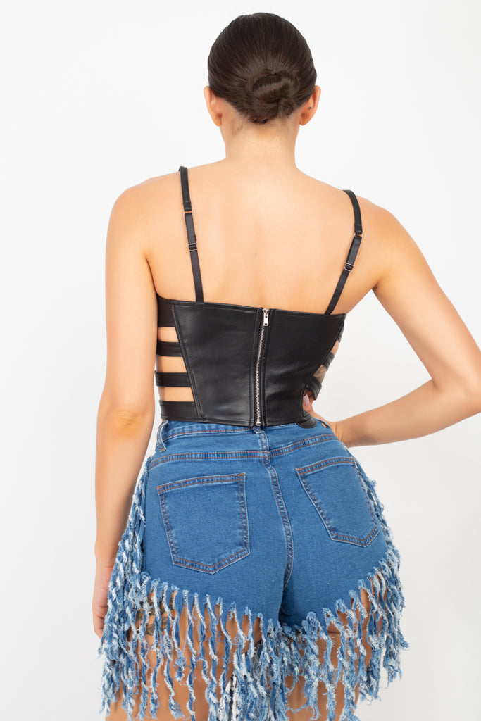 Faux Leather Crop Top 51504
