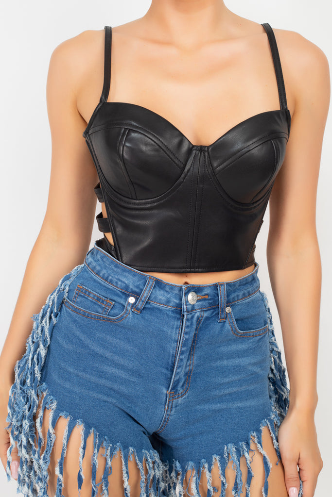 Faux Leather Crop Top 51504