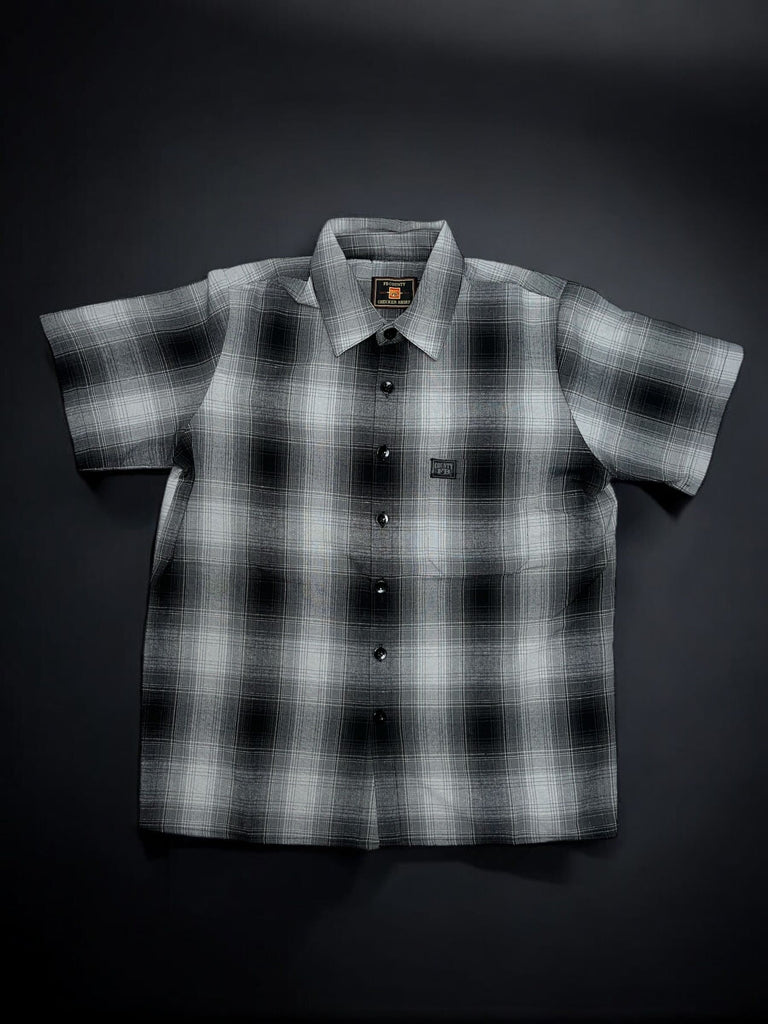 Short Sleeve Checkered Flannel Shirt