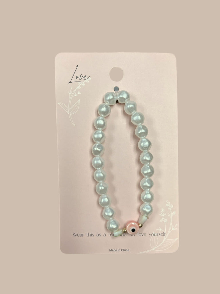 Evil Eye Pearl Bracelet