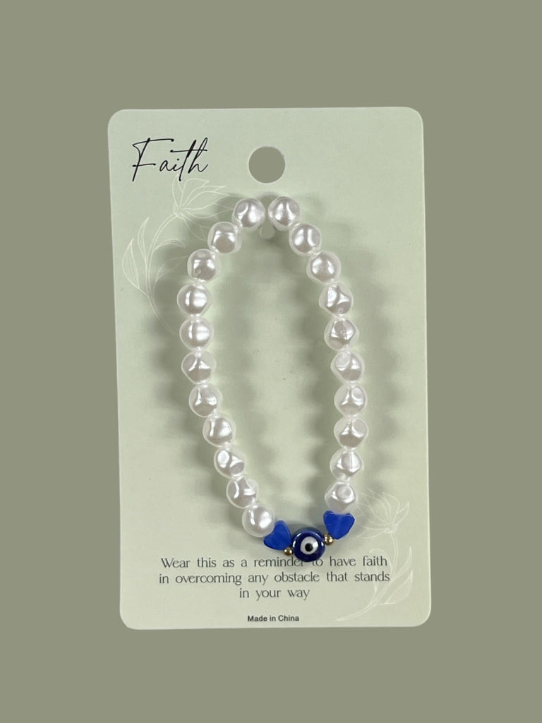 Evil Eye Pearl Bracelet