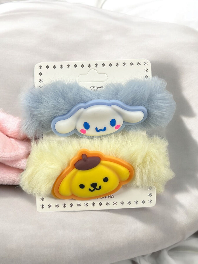 Fuzzy Sanrio Hair Ties 2PC